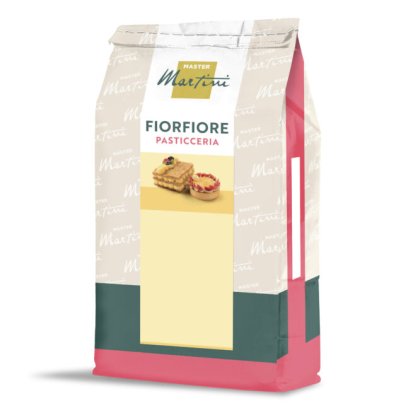 Saco de mistura para pastelaria Master Martini Fiorfiore Pasticceria com foto de massa folhada e tarte na embalagem.